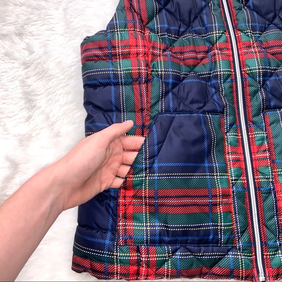 SOLD SO Plaid Sherpa-Lined Puffer Vest - Picture 5 of 6